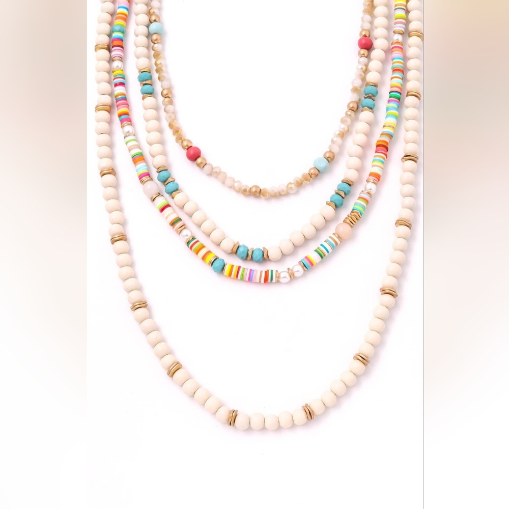 🌻 Boho Multi-Bead Layered Necklace